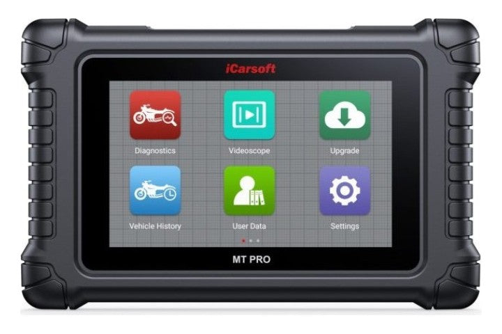 Tablet de diagnosis de motos iCarsoft MT PRO con pantalla táctil de 7 pulgadas y adaptadores