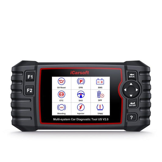 Máquina de diagnosis iCarsoft US V2.0 para Ford, GM, Chrysler y Jeep con pantalla de 4 pulgadas