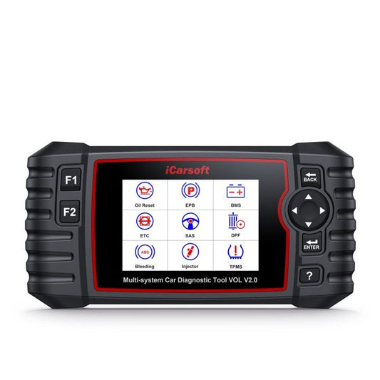 iCarsoft VOL V2.0, máquina de diagnosis para Volvo y Saab con pantalla de 4 pulgadas y botones
